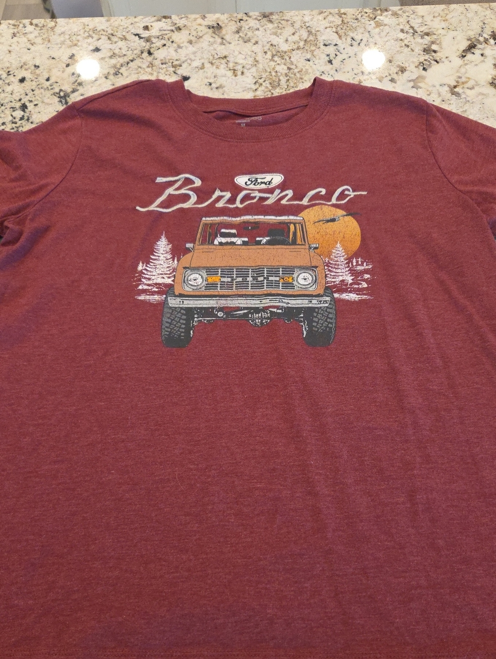 Ford Bronco Oversized Graphic Tee - Maroon
